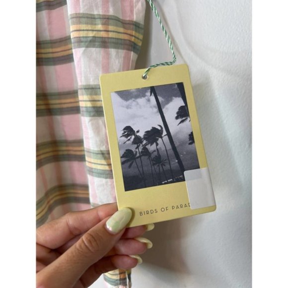 Birds of Paradis Trovata Marianne "B" Ruffle Sleeve Shirt Pomela Plaid Sz: M NWT - Picture 5 of 10